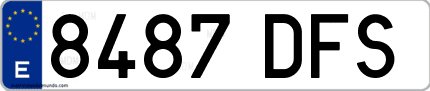 Ejemplo de matrícula de coche ordinaria 8487 DFS