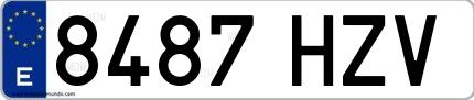 Ejemplo de matrícula española 8487 HZV