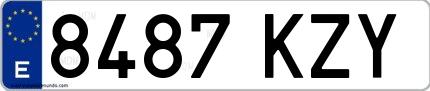 Ejemplo de matrícula española 8487 KZY