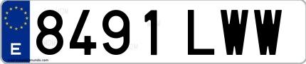 Ejemplo de matrícula española 8491 LWW