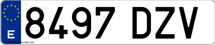 Ejemplo de matrícula de coche ordinaria 8497 DZV