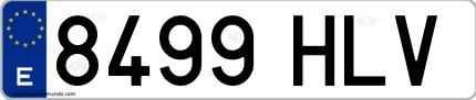 Ejemplo de matrícula española 8499 HLV