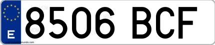 Ejemplo de matrícula española 8506 BCF