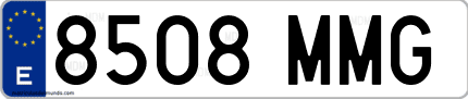 Ejemplo de matrícula de coche ordinaria 8508 MMG