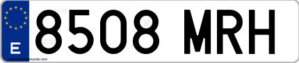 Ejemplo de matrícula de coche ordinaria 8508 MRH