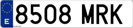 Ejemplo de matrícula española 8508 MRK