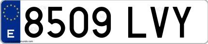 Ejemplo de matrícula española 8509 LVY