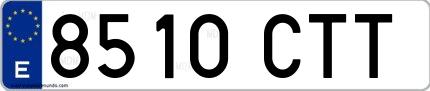 Ejemplo de matrícula española 8510 CTT