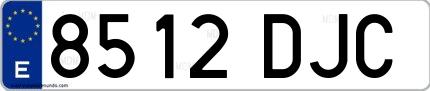 Ejemplo de matrícula española 8512 DJC