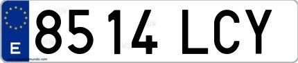 Ejemplo de matrícula española 8514 LCY