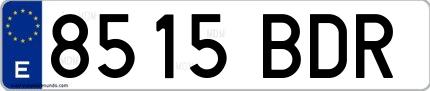 Ejemplo de matrícula española 8515 BDR