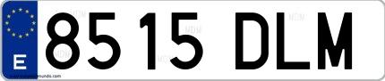 Ejemplo de matrícula española 8515 DLM