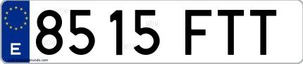 Ejemplo de matrícula española 8515 FTT