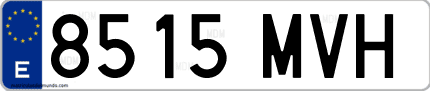 Ejemplo de matrícula de coche ordinaria 8515 MVH