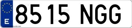 Ejemplo de matrícula española 8515 NGG
