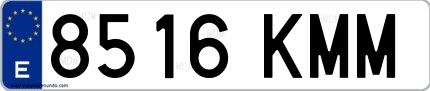 Ejemplo de matrícula española 8516 KMM