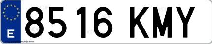 Ejemplo de matrícula española 8516 KMY