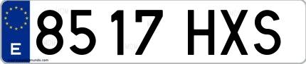 Ejemplo de matrícula española 8517 HXS