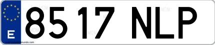 Ejemplo de matrícula española 8517 NLP