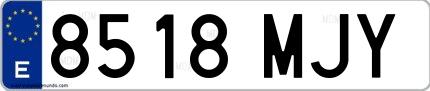 Ejemplo de matrícula española 8518 MJY
