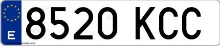Ejemplo de matrícula española 8520 KCC