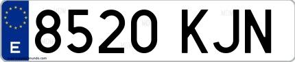 Ejemplo de matrícula española 8520 KJN