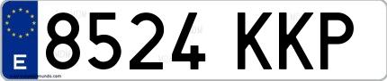 Ejemplo de matrícula española 8524 KKP