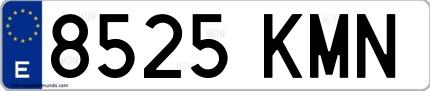 Ejemplo de matrícula española 8525 KMN