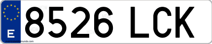 Ejemplo de matrícula de coche ordinaria 8526 LCK