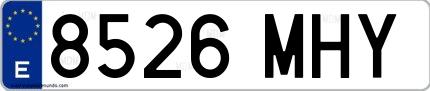 Ejemplo de matrícula española 8526 MHY