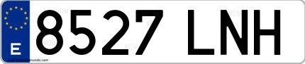 Ejemplo de matrícula española 8527 LNH