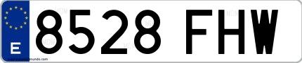Ejemplo de matrícula española 8528 FHW
