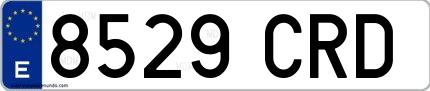 Ejemplo de matrícula española 8529 CRD