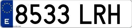 Ejemplo de matrícula española 8533 LRH