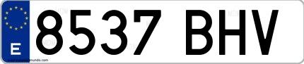 Ejemplo de matrícula española 8537 BHV