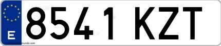 Ejemplo de matrícula española 8541 KZT