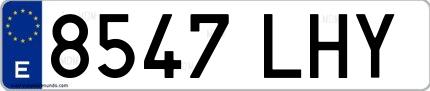 Ejemplo de matrícula española 8547 LHY