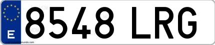 Ejemplo de matrícula española 8548 LRG