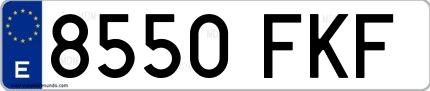 Ejemplo de matrícula española 8550 FKF