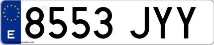 Ejemplo de matrícula española 8553 JYY