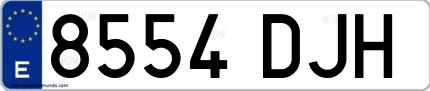 Ejemplo de matrícula española 8554 DJH