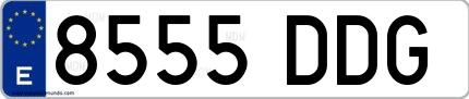 Ejemplo de matrícula española 8555 DDG