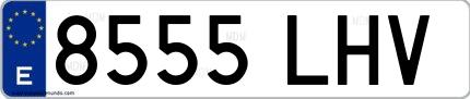 Ejemplo de matrícula española 8555 LHV