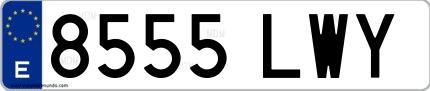 Ejemplo de matrícula española 8555 LWY