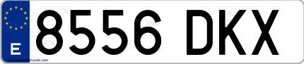 Ejemplo de matrícula española 8556 DKX