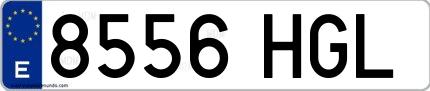 Ejemplo de matrícula española 8556 HGL