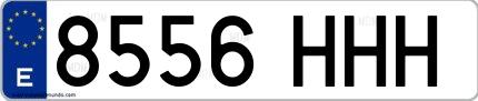 Ejemplo de matrícula española 8556 HHH