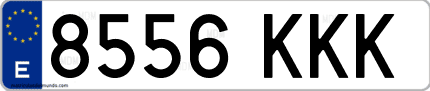 Ejemplo de matrícula de coche ordinaria 8556 KKK