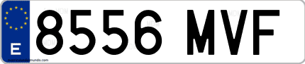 Ejemplo de matrícula de coche ordinaria 8556 MVF