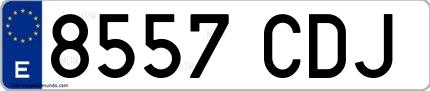 Ejemplo de matrícula española 8557 CDJ
